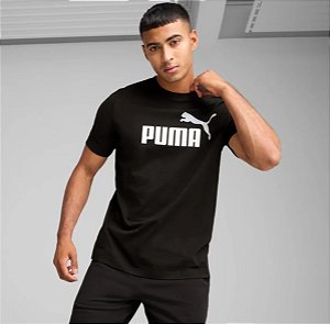 Camiseta Puma Masculina Ess Color Logo Tee- Preta 684708