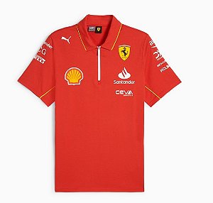 Polo Puma Masculina Scuderia Ferrari Team- Vermelho Alaranjado 763602