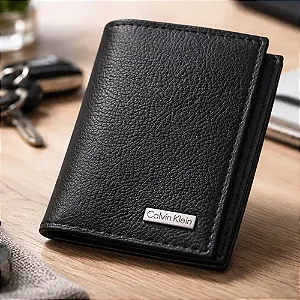 Carteira  Masculina Calvin Klein Trifold  - Preta