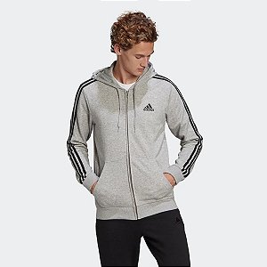 Moletom Adidas Masculino Essentials 3-Stripes - Cinza
