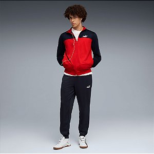 Agasalho Puma Masculino Poly  Colorblock-Vermelho/Azul