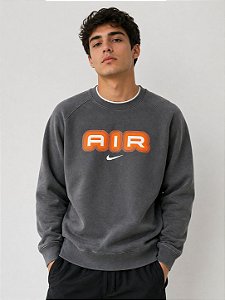 Moletom Nike Masculino  Sportswear Air Crew Fleece-Cinza Chumbo HM0177061