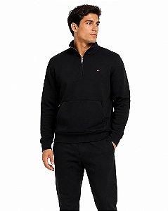 Moletom Masculino Tommy Hilfiger Meio zíper - Preto XM06489