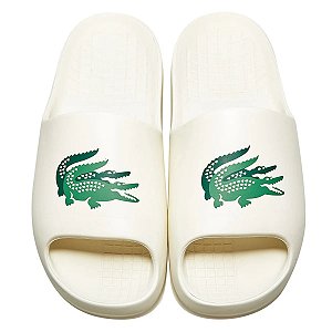 Chinelo Lacoste Masculino Serve Slide 2.0- Off White