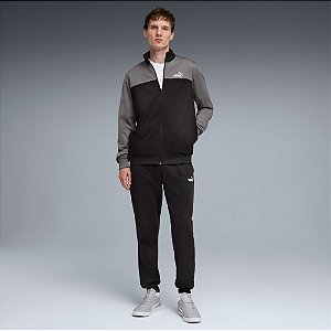 Agasalho Puma Masculino Poly Colorblock Cinza/Preto