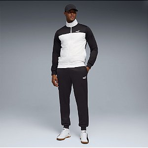 Agasalho Puma Masculino Poly Colorblock Branco/Preto