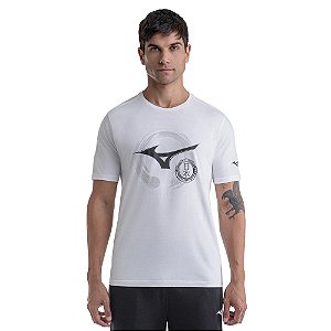 Camiseta Masculina Mizuno Stamp-Branca 6653