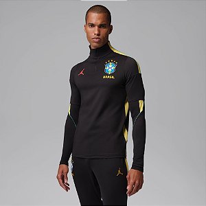 Manga Longa Masculina Nike  Dry-Fit Seleção  Brasileira  Jordan -Preta IQ3293