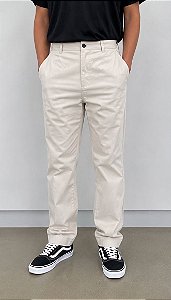 Calça Masculina alfaiataria Poliester Sport Fino-Off White CL6D