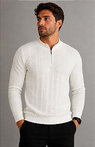 Suéter  Masculino Texturizado-Branco 5723