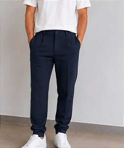 Calça Masculina Alfaiataria Fusion-Azul Marinho
