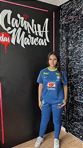 Camiseta Feminina Seleção Brasileira-Azul Marinho FZ5452