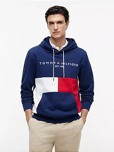 Moletom Tommy Hilfiger Masculino Colorblock - Azul/vermelho/branco  XM07657
