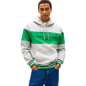 Moletom Tommy Hilfiger Masculino- Cinza/verde  XM07455020
