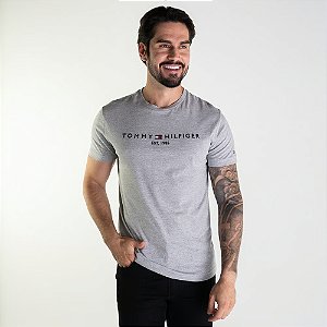 Camiseta Masculina Tommy Hilfiger 1985-Cinza