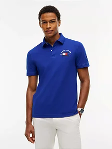 Polo Tommy Hilfiger Masculina  - Azul royal XM07335402