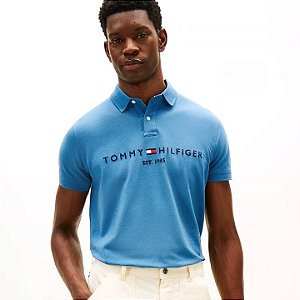 Polo Tommy Hilfiger Masculina Es.t 1985-  Azul   78JB112406