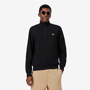Moletom Meio Zíper Lacoste Masculino - Preto SH8255