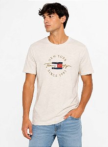 Camiseta Tommy Hilfiger Masculina-Creme DR09I68