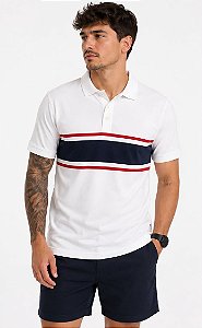 Polo Tommy Hilfiger Masculina Faixa-Branca 78J7I06