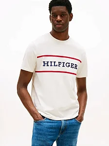 Camiseta Tommy Hilfiger Masculina-Off White XM07433