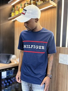 Camiseta Tommy Hilfiger Masculina-Azul Marinho XM07433400