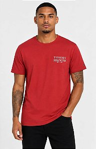 Camiseta Tommy Hilfiger Masculina-Vermelha MW42374