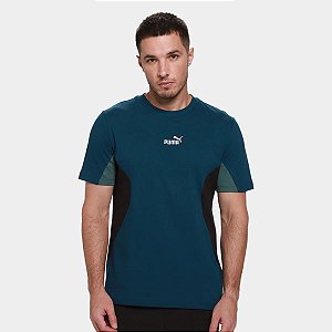 Camiseta Puma Masculina Ess Block -Verde Petróleo 69169836