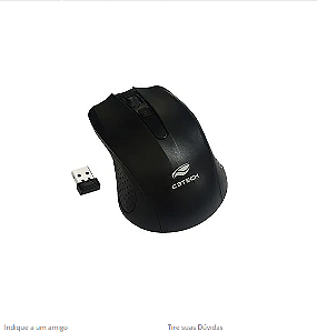MOUSE SEM FIO WIRELESS NANO M-W20BK PRETO - C3 TECH