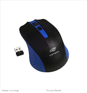 MOUSE SEM FIO WIRELESS NANO M-W20BL AZUL- C3 TECH