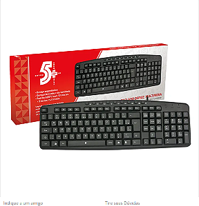 TECLADO USB MULT OFFICE PRETO 015-0074 - 5+
