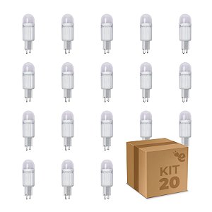 Kit 20 Lâmpada LED Halopin G9 2,5W Branco Quente