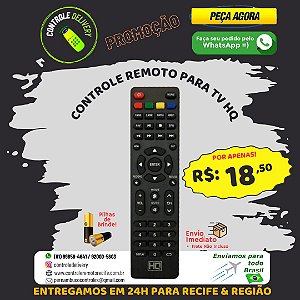 Controle Remoto UNIVERSAL PARA TV HQ COMPATIVEL COM O MODELO ORIGINAL  HQ HQSTV43, HQSTV50, HQSTV55 / HQSTV50NY / HQSTV50NKH