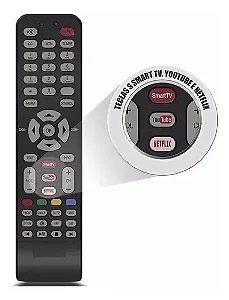 Controle Remoto Compatível com  Tv Semp Tcl 4k Rc199e com YouTube/Netflix