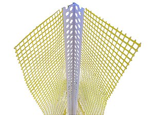 Cantoneira PVC com Tela de Fibra de Vidro - Amarela - 2,50m