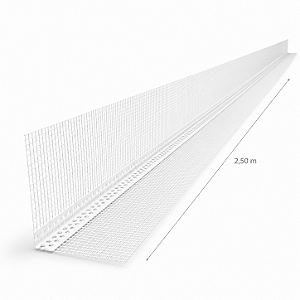 Cantoneira PVC com Tela Álcali Resistente 2,50m para Reforço de Quinas