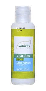 Loção Hidratante para Hotel Naturys Erva Doce Frasco 35ml cx 200 un