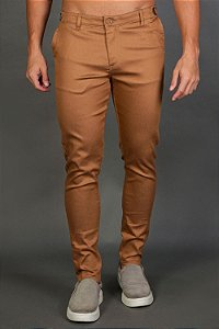 Calça Alfaiataria com Presilha Lateral Caramelo