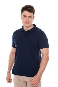 Polo Piquet com Elastano Marinho