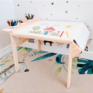 Mesa Infantil para Desenho 2 a 8 anos Madeira e MDF Bobi