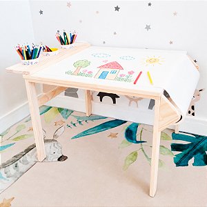 Mesa Infantil para Desenho 2 a 8 anos Madeira e MDF Bobi