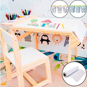 Mesa para Desenho Bobi + Cadeira + Porta lápis + Bobina