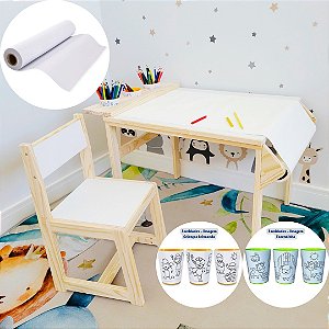 Mesa para Desenho Bobi + Cadeira + Porta lápis + Bobina