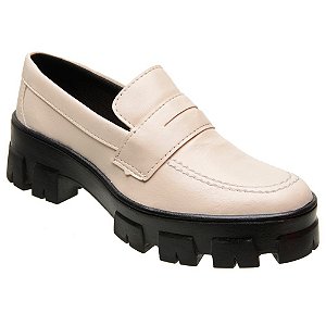Sapato Mocassim Feminino Tratorado 10023 Siroco Off White