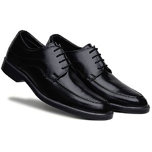 Sapato Masculino Comfort Casual De Amarrar Urban Preto 45003