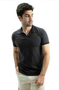 Camiseta Masculina Gola Polo Ixória Preta Maquinetada Marca Luxo