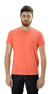 Camiseta Masculina Gola Redonda Básica Laranja Algodão