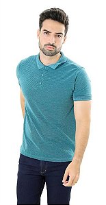 Camiseta Masculina Gola Polo Verde Xadrez Mini Maquinetado Luxo