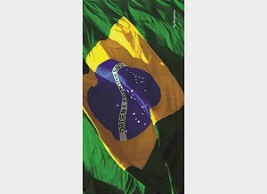 Toalha de Praia Estampada Bandeira do Brasil 03 - Aveludada - Buettner