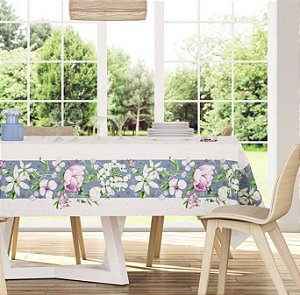 Toalha de Mesa Quadrada 140 x 140cm Antiformiga Flora Karsten